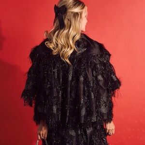 BURU  black eyelash cropped jacket